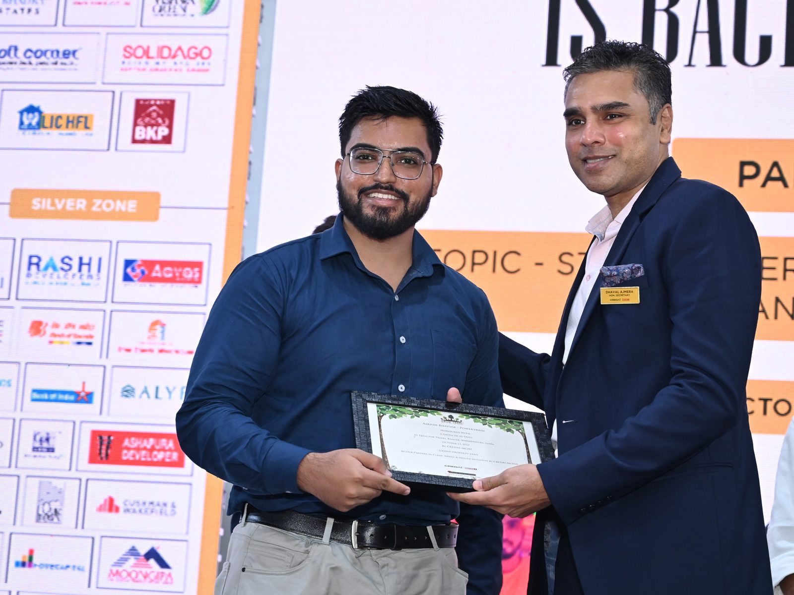 Felicitated at a real-estate industry event, 2022